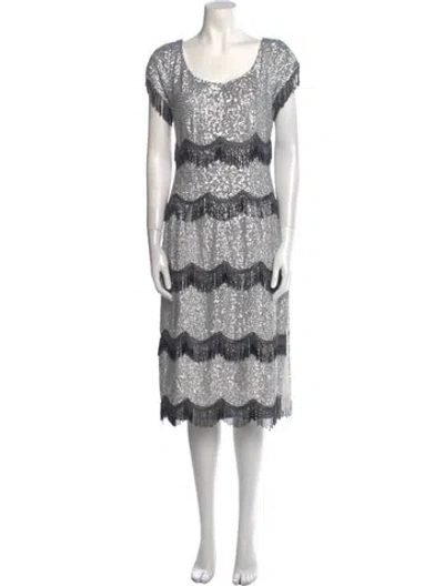 Pre-owned Batsheva Lace Pattern Midi Length Dress In Multi