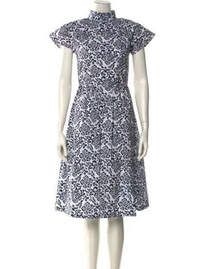 Pre-owned Batsheva Lace Pattern Midi Length Dress In White