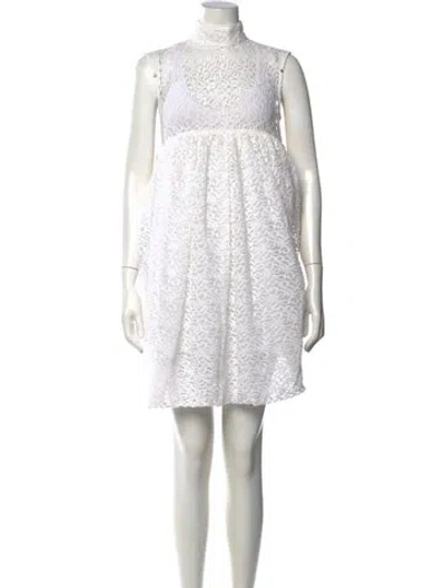 Pre-owned Batsheva Lace Pattern Mini Dress W/ Tags In White