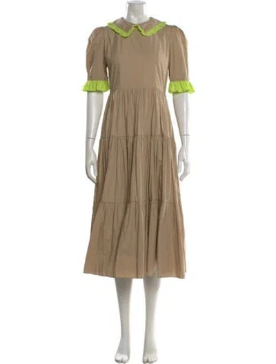 Pre-owned Batsheva Long Dress In Neutral