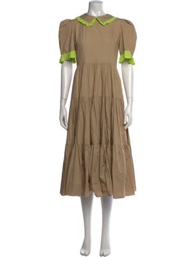 Pre-owned Batsheva Long Dress In Neutrals