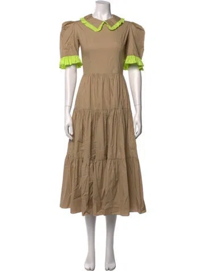 Pre-owned Batsheva Midi Length Dress W/ Tags In Neutrals