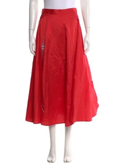 Pre-owned Batsheva Midi Length Skirt W/ Tags In Red