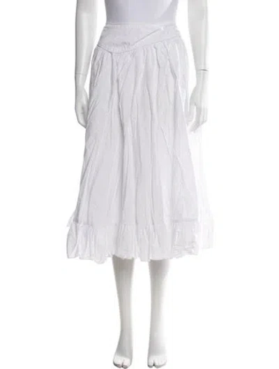 Pre-owned Batsheva Midi Length Skirt In White