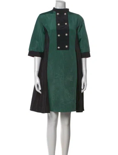 Pre-owned Batsheva Mock Neck Knee-length Dress W/ Tags In Green