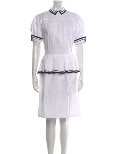 Pre-owned Batsheva Mock Neck Knee-length Dress W/ Tags In White