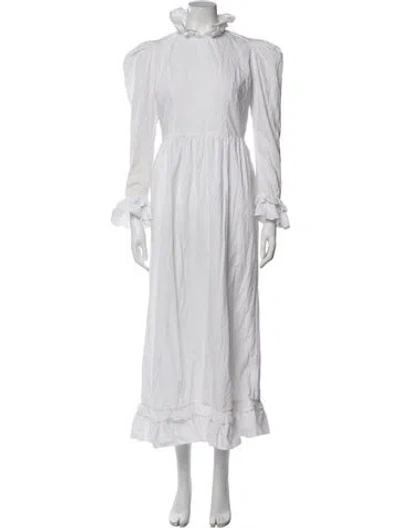 Pre-owned Batsheva Mock Neck Long Dress In Neutral