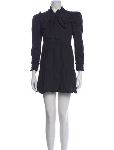 Pre-owned Batsheva Mock Neck Mini Dress In Blue
