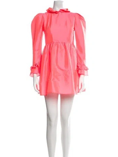 Pre-owned Batsheva Mock Neck Mini Dress In Orange