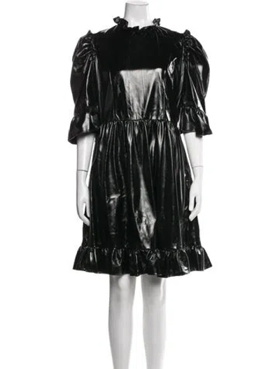 Pre-owned Batsheva Mock Neck Mini Dress W/ Tags In Black