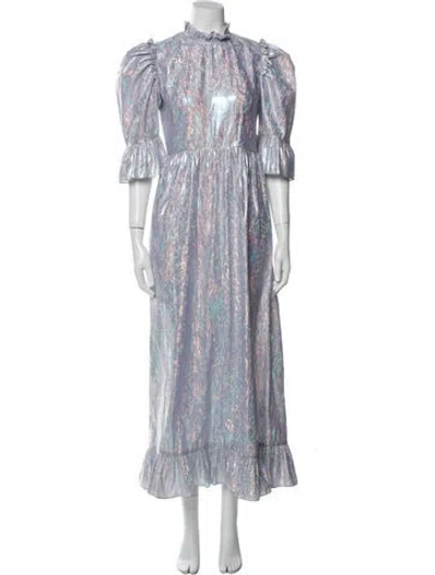 Pre-owned Batsheva Nylon Long Dress In Blue