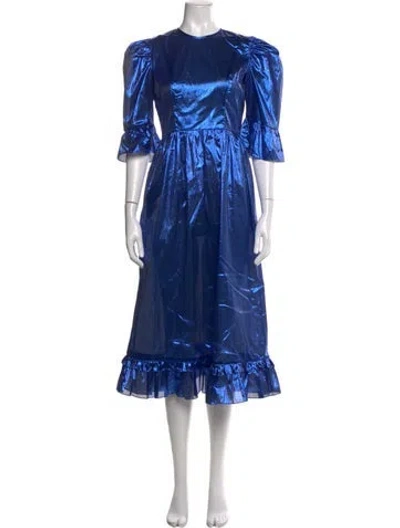 Pre-owned Batsheva Nylon Midi Length Dress In Blue