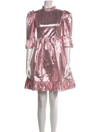 Pre-owned Batsheva Nylon Mini Dress In Pink