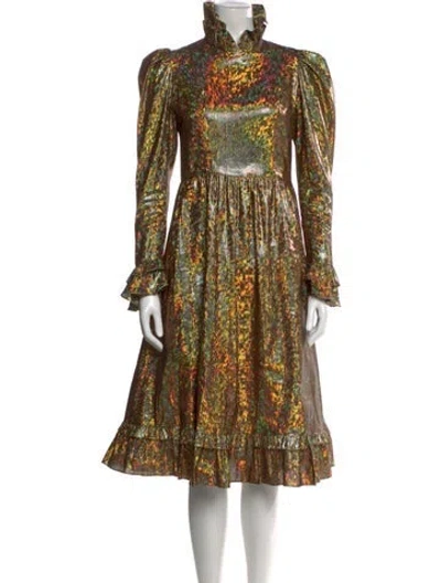 Pre-owned Batsheva Paisley Print Midi Length Dress