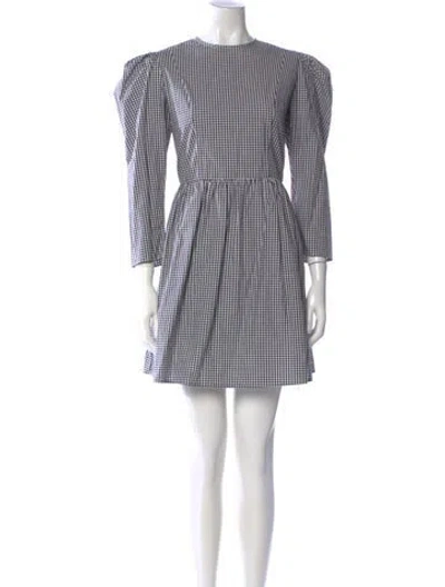 Pre-owned Batsheva Plaid Print Mini Dress W/ Tags In Black