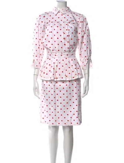 Pre-owned Batsheva Polka Dot Print Knee-length Dress In Pink