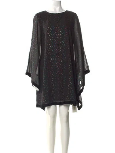 Pre-owned Batsheva Polka Dot Print Mini Dress In Black