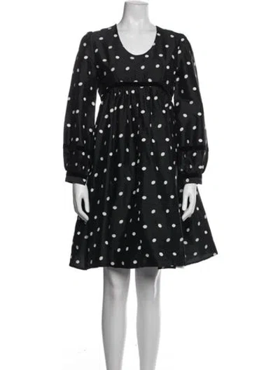 Pre-owned Batsheva Polka Dot Print Mini Dress In Gray
