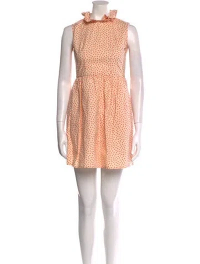 Pre-owned Batsheva Polka Dot Print Mini Dress In Neutral