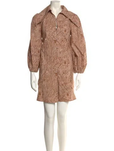 Pre-owned Batsheva Printed Knee-length Dress In Neutral