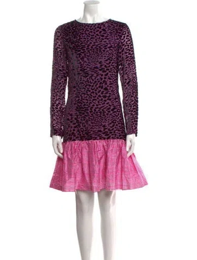 Pre-owned Batsheva Printed Knee-length Dress In Purple