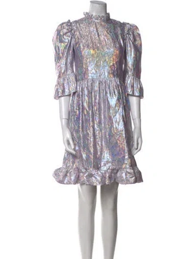 Pre-owned Batsheva Printed Knee-length Dress In Purple