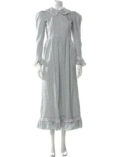 Pre-owned Batsheva Printed Long Dress In Green