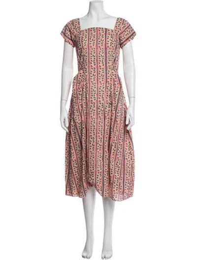 Pre-owned Batsheva Printed Midi Length Dress In Multicolor