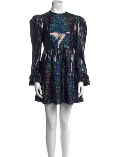 Pre-owned Batsheva Printed Mini Dress In Black