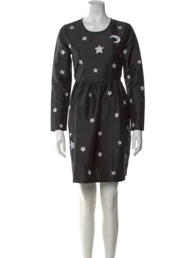 Pre-owned Batsheva Printed Mini Dress In Black