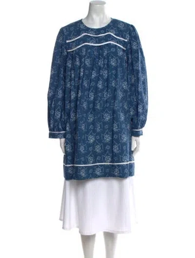 Pre-owned Batsheva Printed Mini Dress In Blue