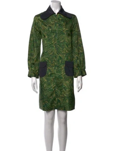 Pre-owned Batsheva Printed Mini Dress In Green