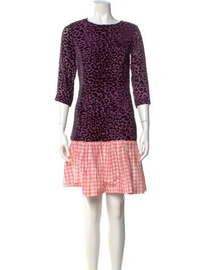 Pre-owned Batsheva Printed Mini Dress In Purple