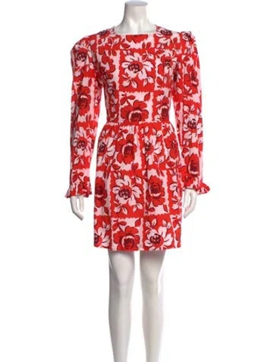 Pre-owned Batsheva Printed Mini Dress In Red