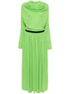 Batsheva River Draped Maxi Dress In Green
