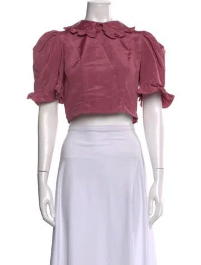 Pre-owned Batsheva Short Sleeve Blouse In Pink