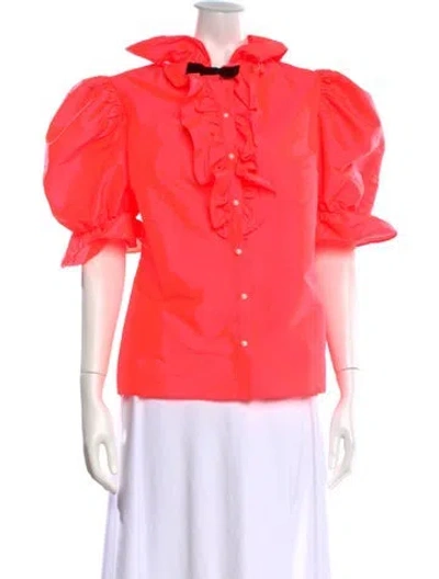 Pre-owned Batsheva Short Sleeve Blouse W/ Tags In Pink