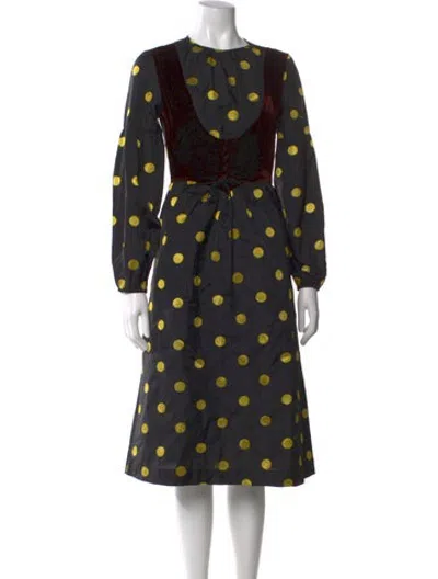 Pre-owned Batsheva Silk Long Dress In Black