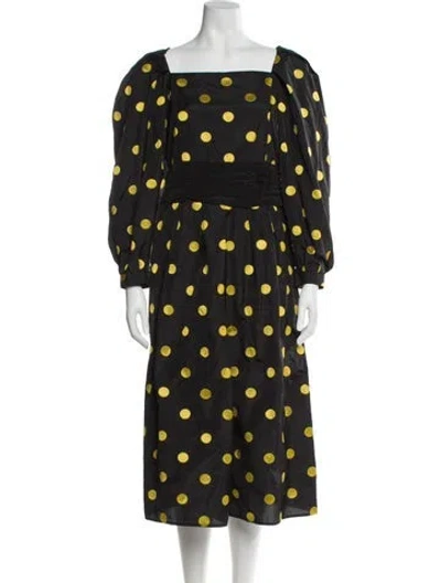 Pre-owned Batsheva Silk Midi Length Dress In Black