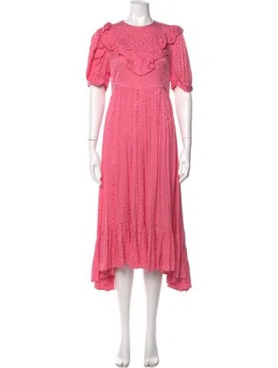 Pre-owned Batsheva Silk Midi Length Dress In Pink