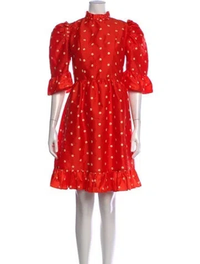 Pre-owned Batsheva Silk Mini Dress In Red