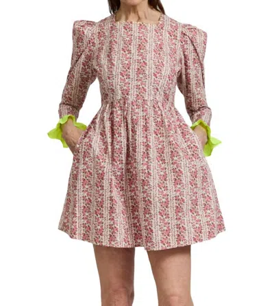 Batsheva Square Neck Mini Prairie Dress In Oxwick In Multi