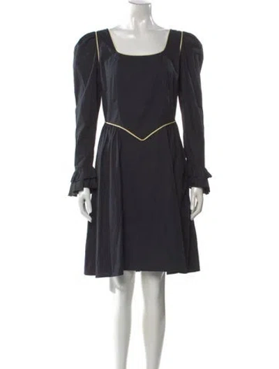 Pre-owned Batsheva Square Neckline Knee-length Dress In Black