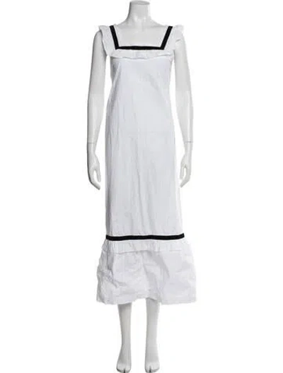 Pre-owned Batsheva Square Neckline Long Dress W/ Tags In White