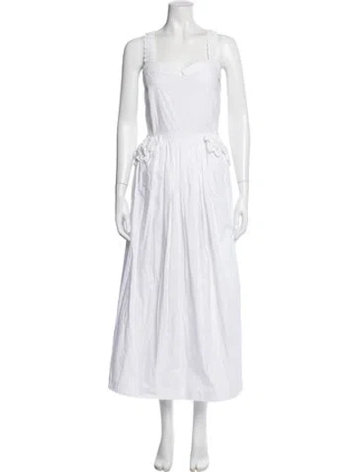 Pre-owned Batsheva Square Neckline Long Dress In White