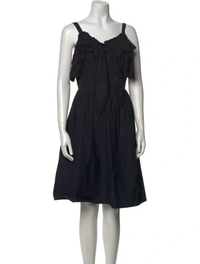 Pre-owned Batsheva Square Neckline Mini Dress In Black