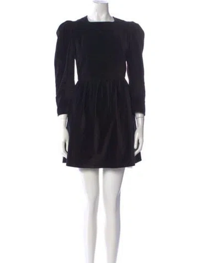 Pre-owned Batsheva Square Neckline Mini Dress In Black