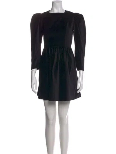Pre-owned Batsheva Square Neckline Mini Dress In Black