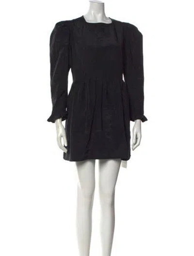 Pre-owned Batsheva Square Neckline Mini Dress In Black