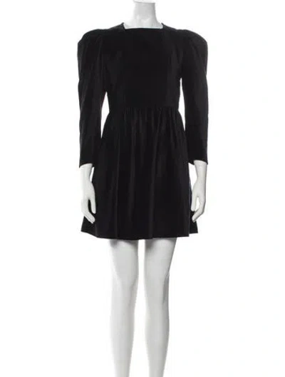 Pre-owned Batsheva Square Neckline Mini Dress In Black